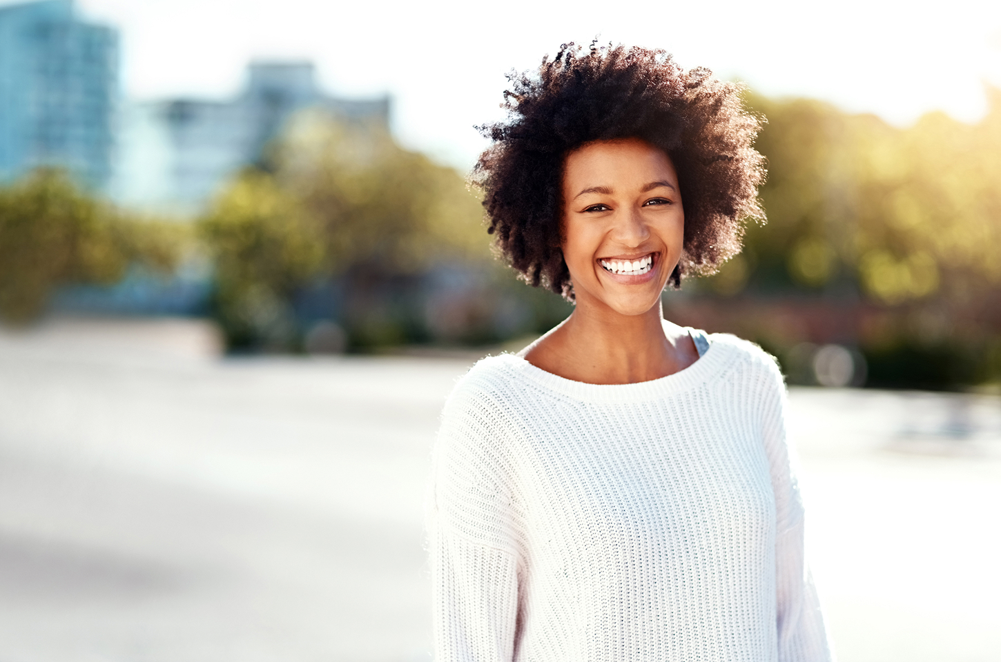 smile outdoor afro